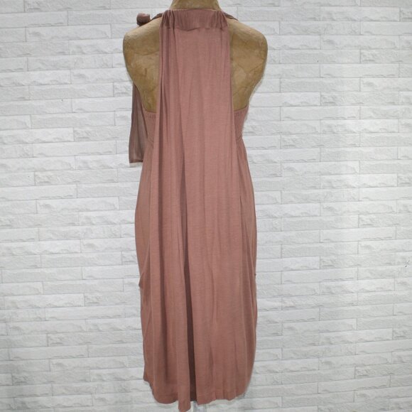 TO THE MAX Dress Halter Cape Back Boho Bow Summer Casual Rose Rayon Medium - Picture 4 of 13
